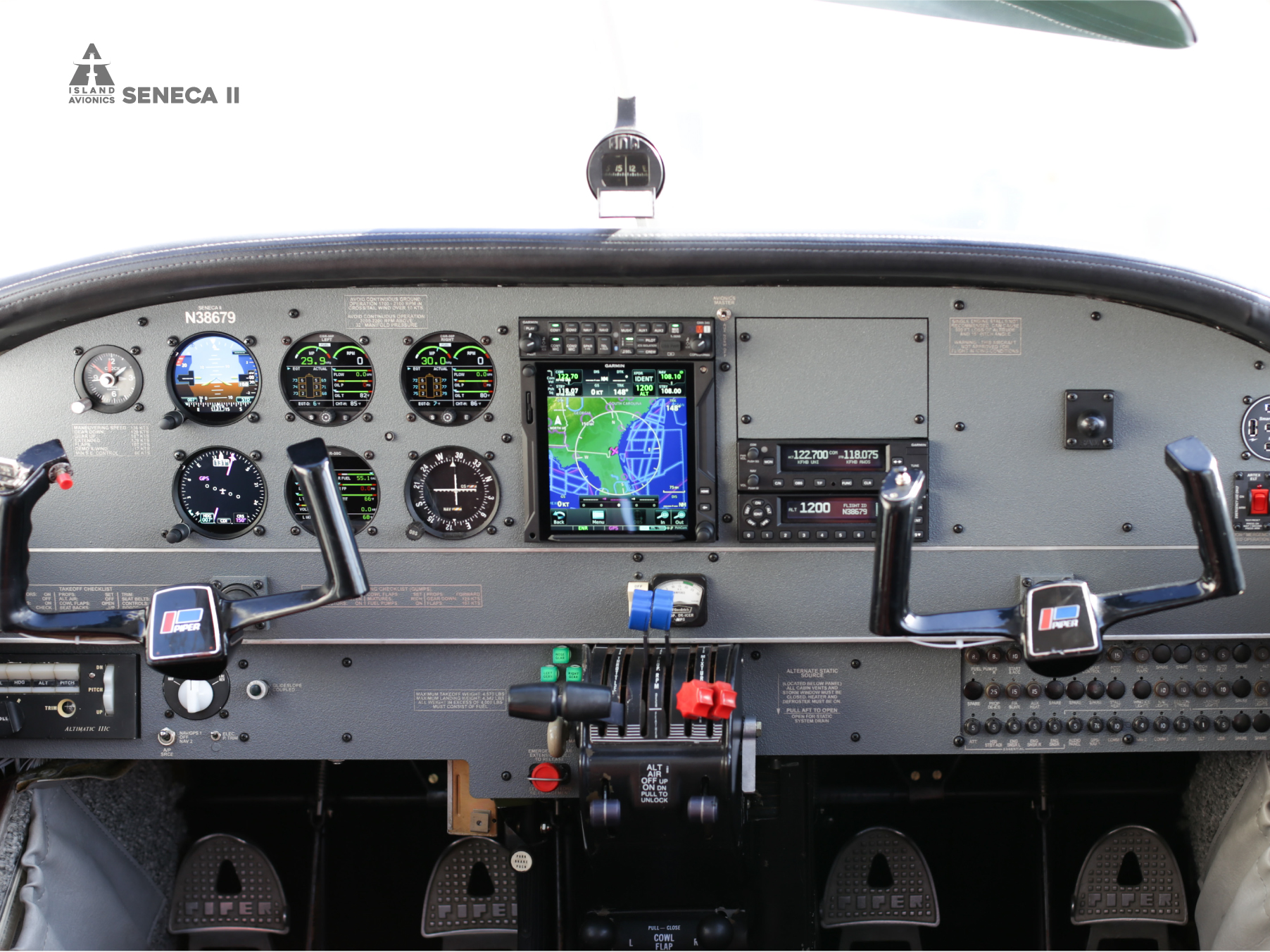 piper seneca ii garmin gi 275 garmin gtn 750 panel upgrade